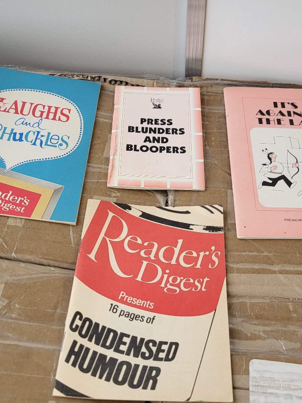 4 Vintage Readers Digest Comedy Booklets it's against the law, Laughs & Chuckles